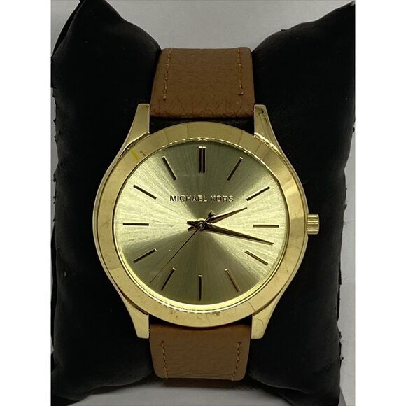 Michael Kors Runway MK3179 Men's Brown Leather Analog Dial Quartz Watch EY653 - Picture 3 of 12